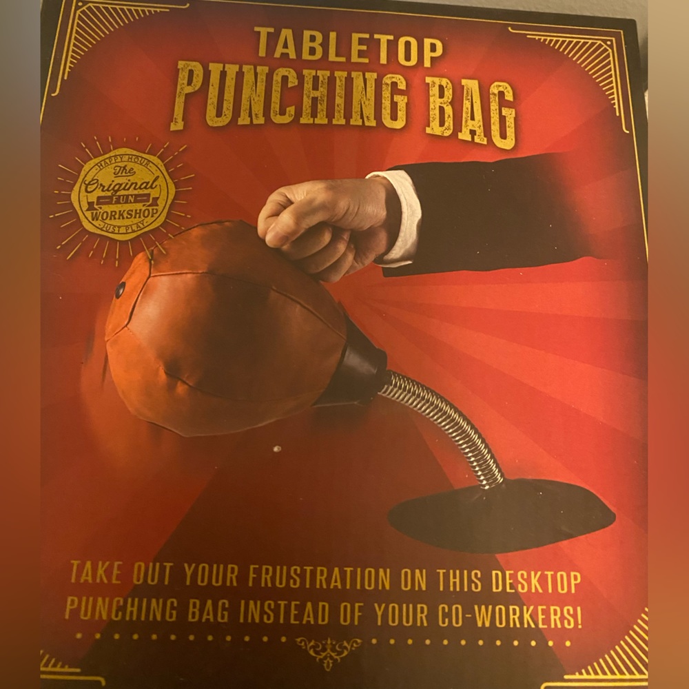 The Original Fun Workshop Tabletop Punching Bag with Air Pump.